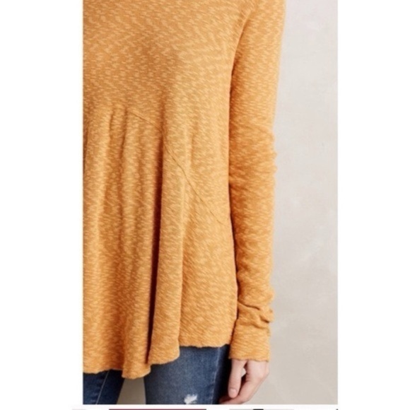 Anthropologie left of center dara knit mustard pull over long sleeve - Picture 3 of 11
